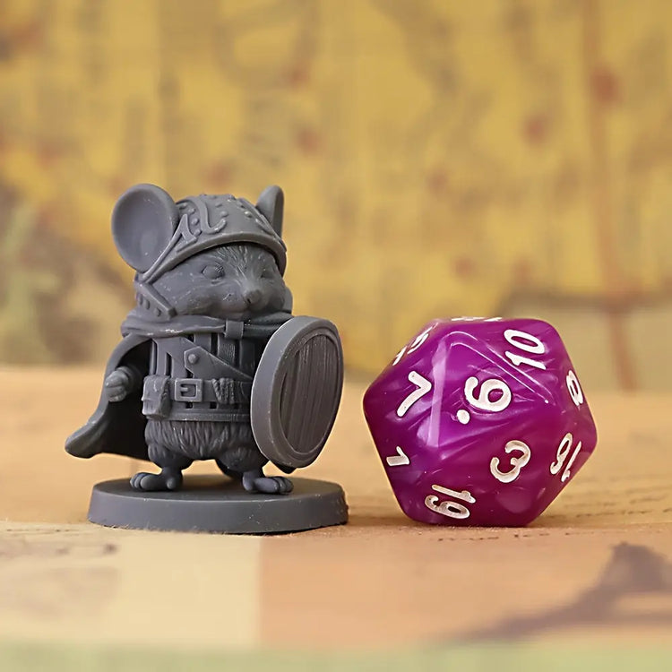 Mouse Warrior Miniature – Hand-Painted Resin Hero with Sword & Shield Gamers Guild