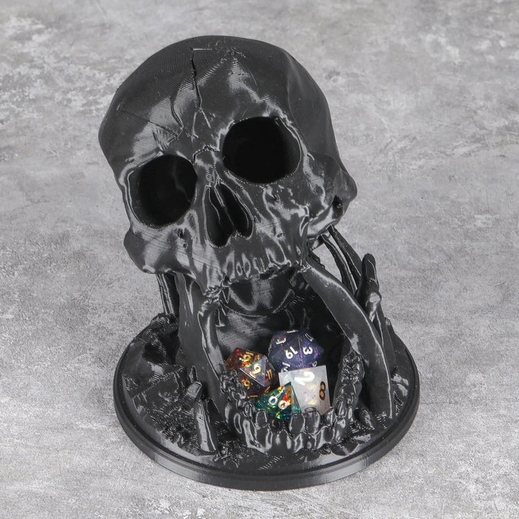 Gothic Skull Dice Tower with Tray – 3D Printed Dice Roller for D&D, Pathfinder & RPG Tabletop Games Gamers Guild