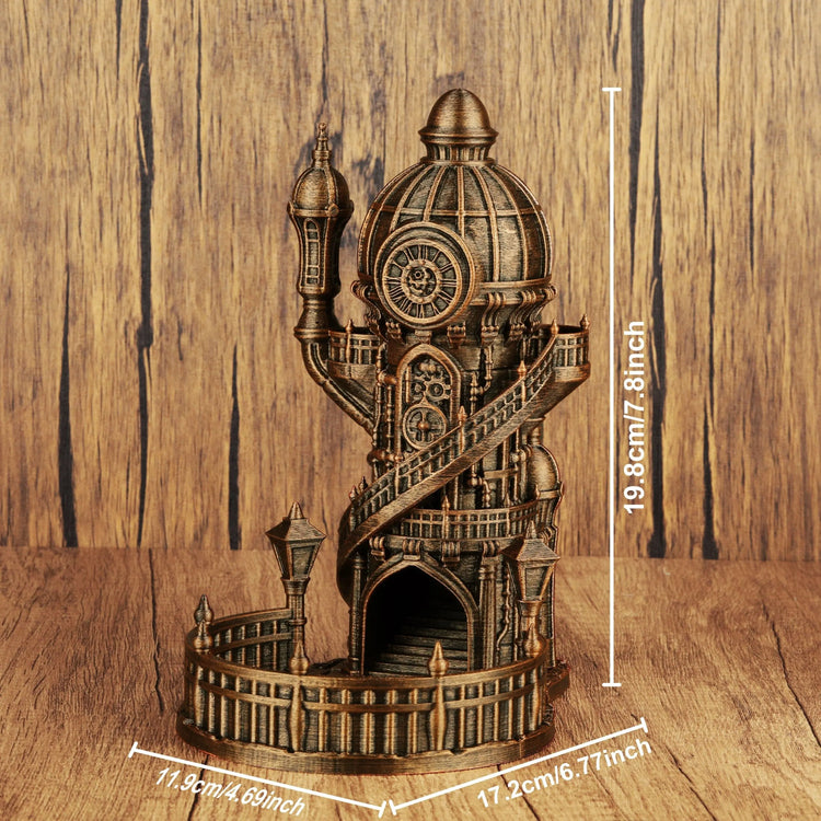 OMGLOBAL Octahedron Dice Tower – Hand-Painted 3D Printed Roller for D&D, Pathfinder & TTRPGs Gamers Guild