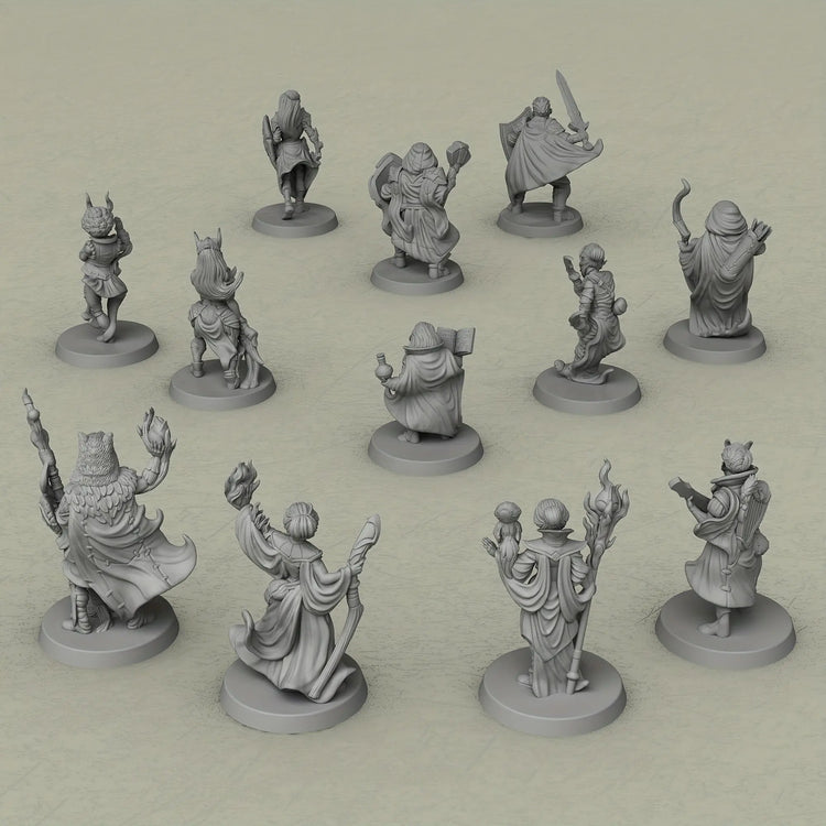 12pcs D&D NPC Miniature Set – Fantasy Townfolk & Terrain for TTRPGs Gamers Guild