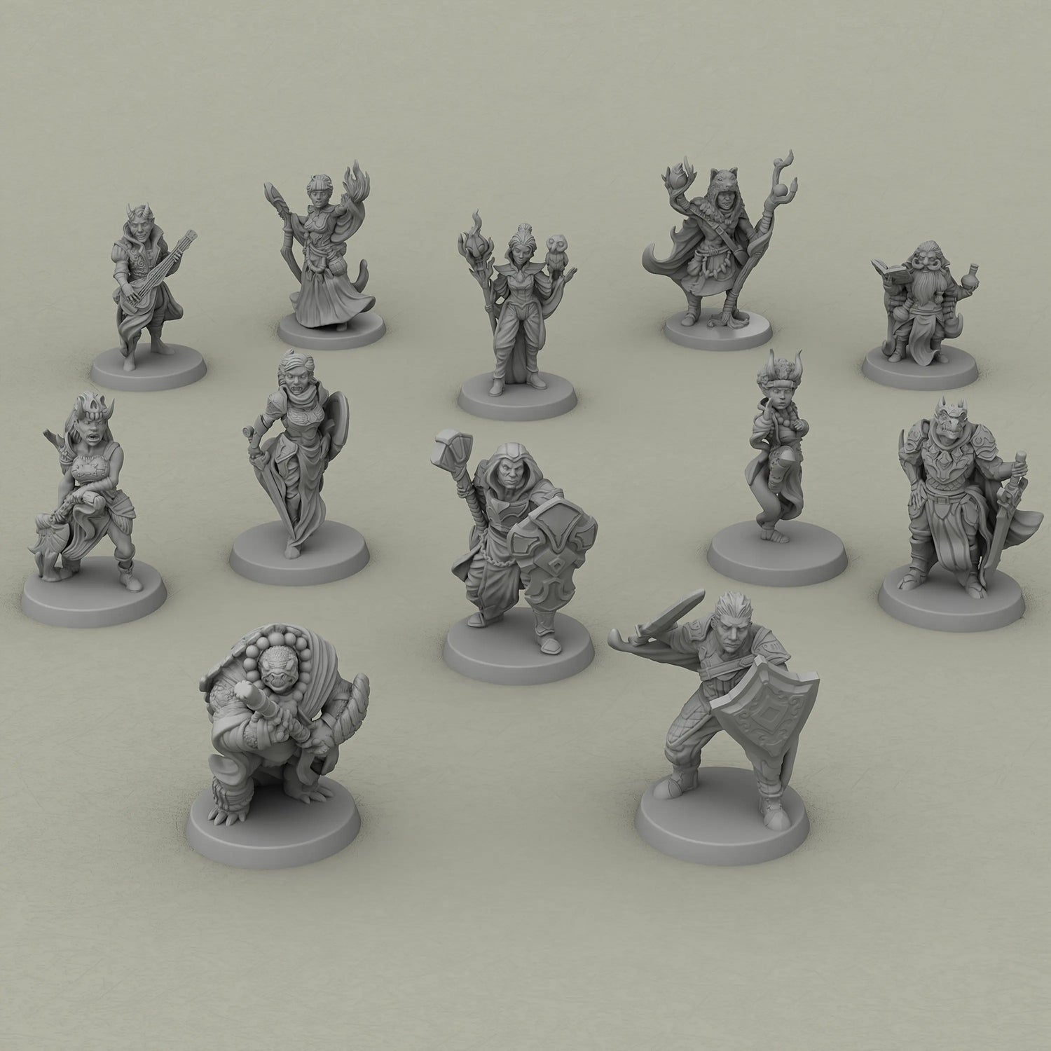 12pcs D&D NPC Miniature Set – Fantasy Townfolk & Terrain for TTRPGs Gamers Guild