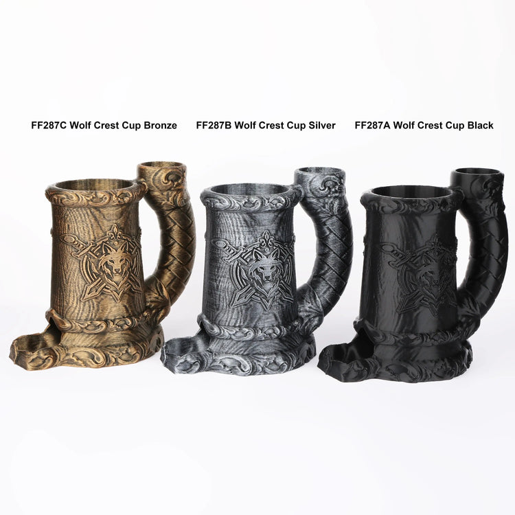 Druid Wolf Crest Dice Tower Mug – Hand-Painted Dice Roller & Drink Holder for D&D, Pathfinder & RPG Gamers Guild