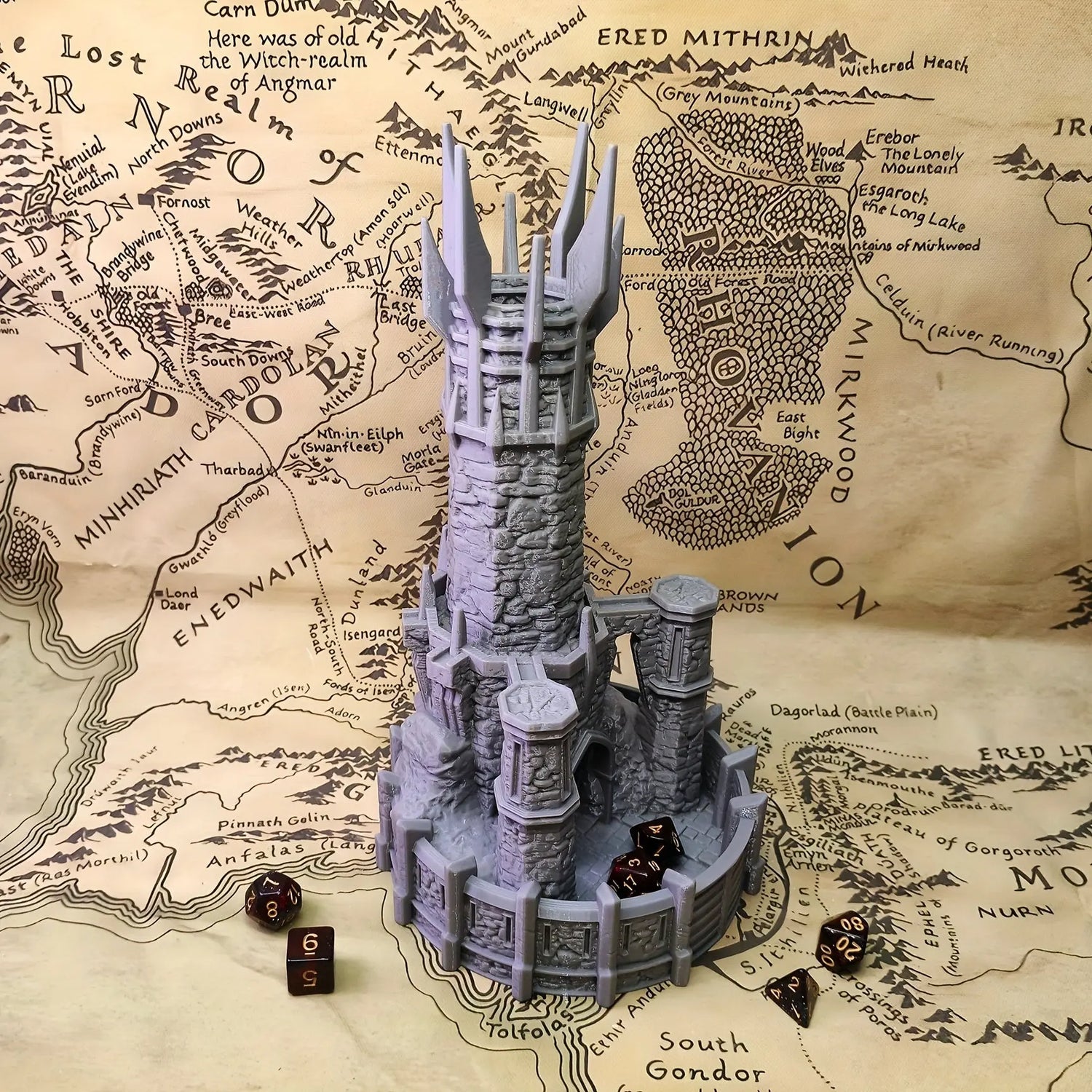 Dark Tower Dice Tower – 3D Printed Gothic Roller & Desktop Ornament for D&D, Pathfinder & RPGs Gamers Guild