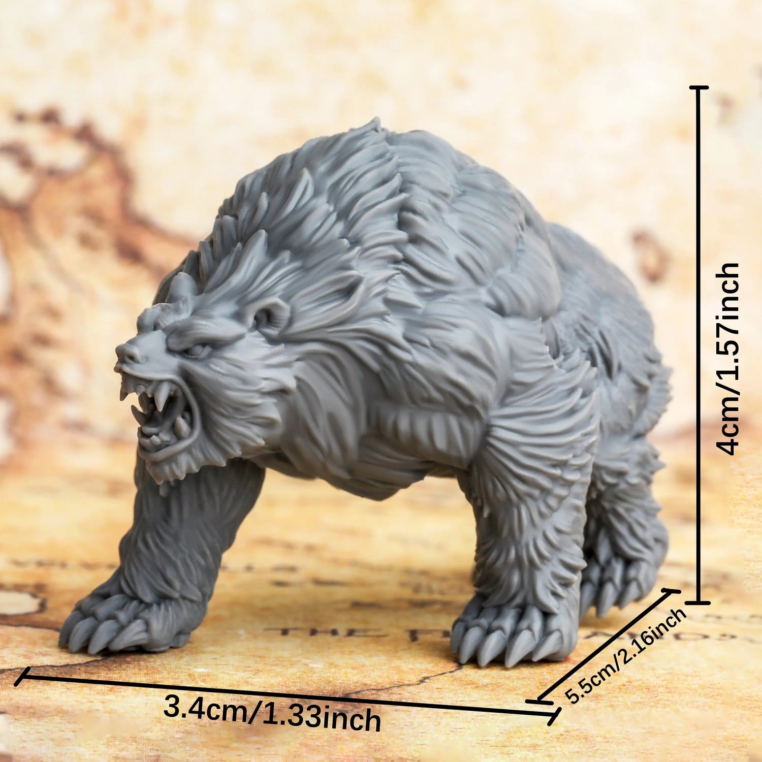 Bear Gauldurbjorn – Skadi’s Companion Miniature  3D Printed Resin Beast for Fantasy RPGs Gamers Guild