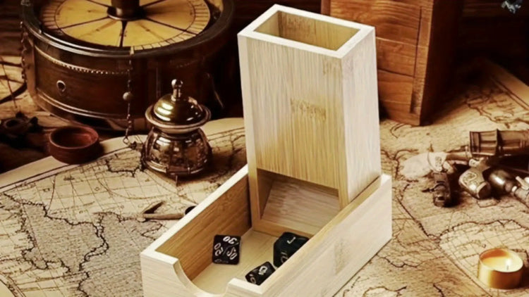 Foldable Bamboo Dice Tower – Portable Wooden Rolling Tower & Storage Box for RPGs, Board Games & Gatherings Gamers Guild