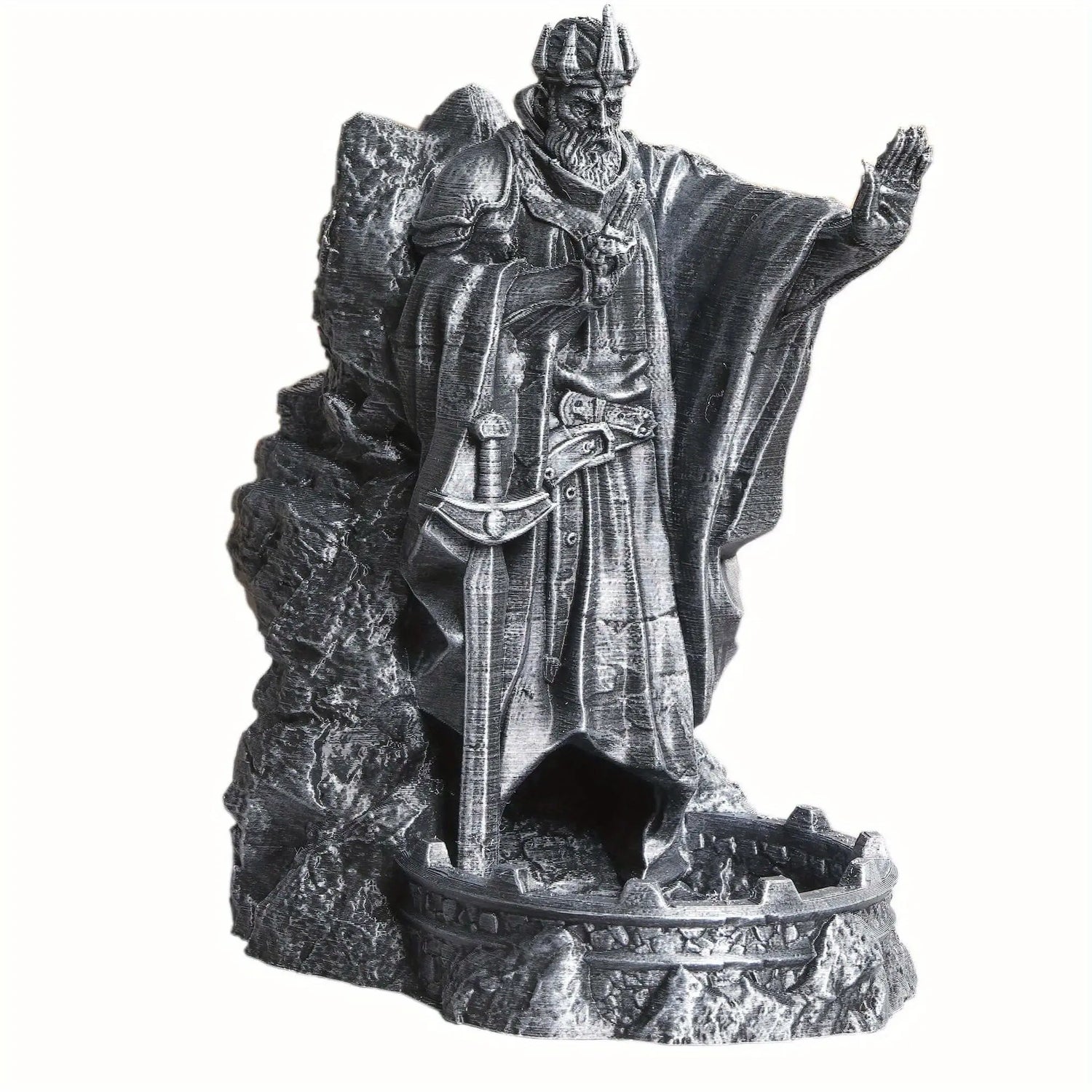 Retro Hand-Painted Dice Tower & Tray – 3D Printed “Statue of the Gods” Roller for D&D, Pathfinder & RPG Gamers Guild