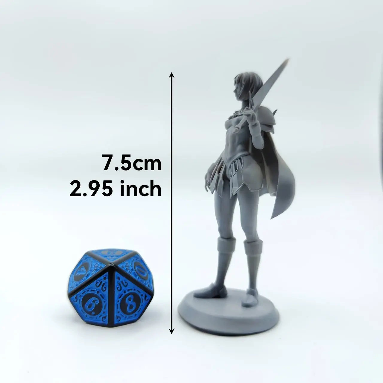 75mm Female Swordsman Miniature – ABS Resin Heroine for RPG & Display Gamers Guild