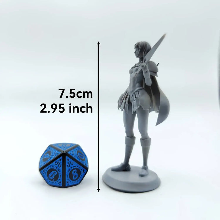 75mm Female Swordsman Miniature – ABS Resin Heroine for RPG & Display Gamers Guild
