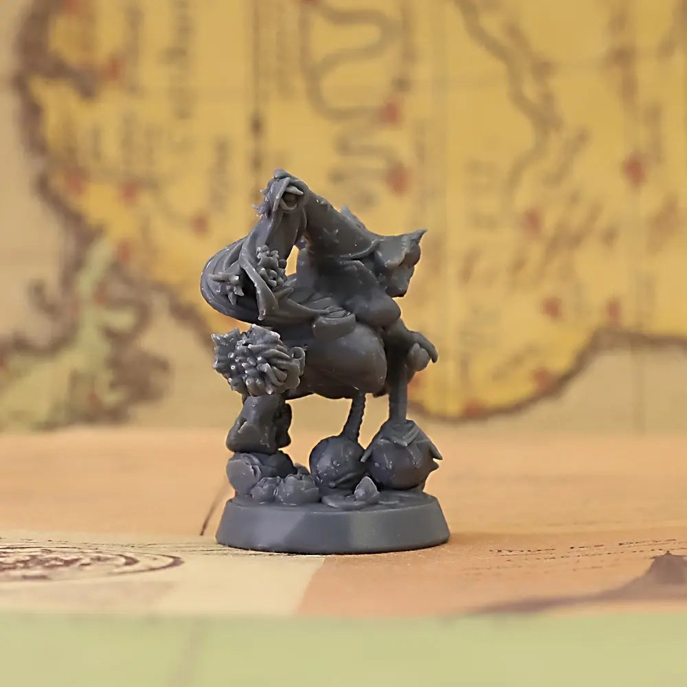 Frog Wizardess Miniature – Unpainted Resin Spellcaster with Mushroom & Bat Motif Gamers Guild