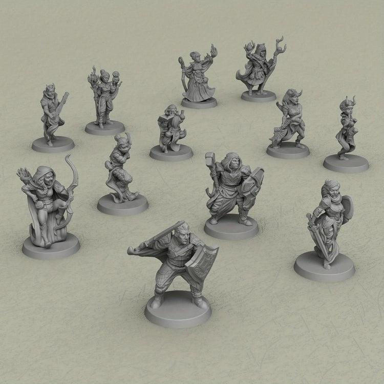 12pcs D&D NPC Miniature Set – Fantasy Townfolk & Terrain for TTRPGs Gamers Guild
