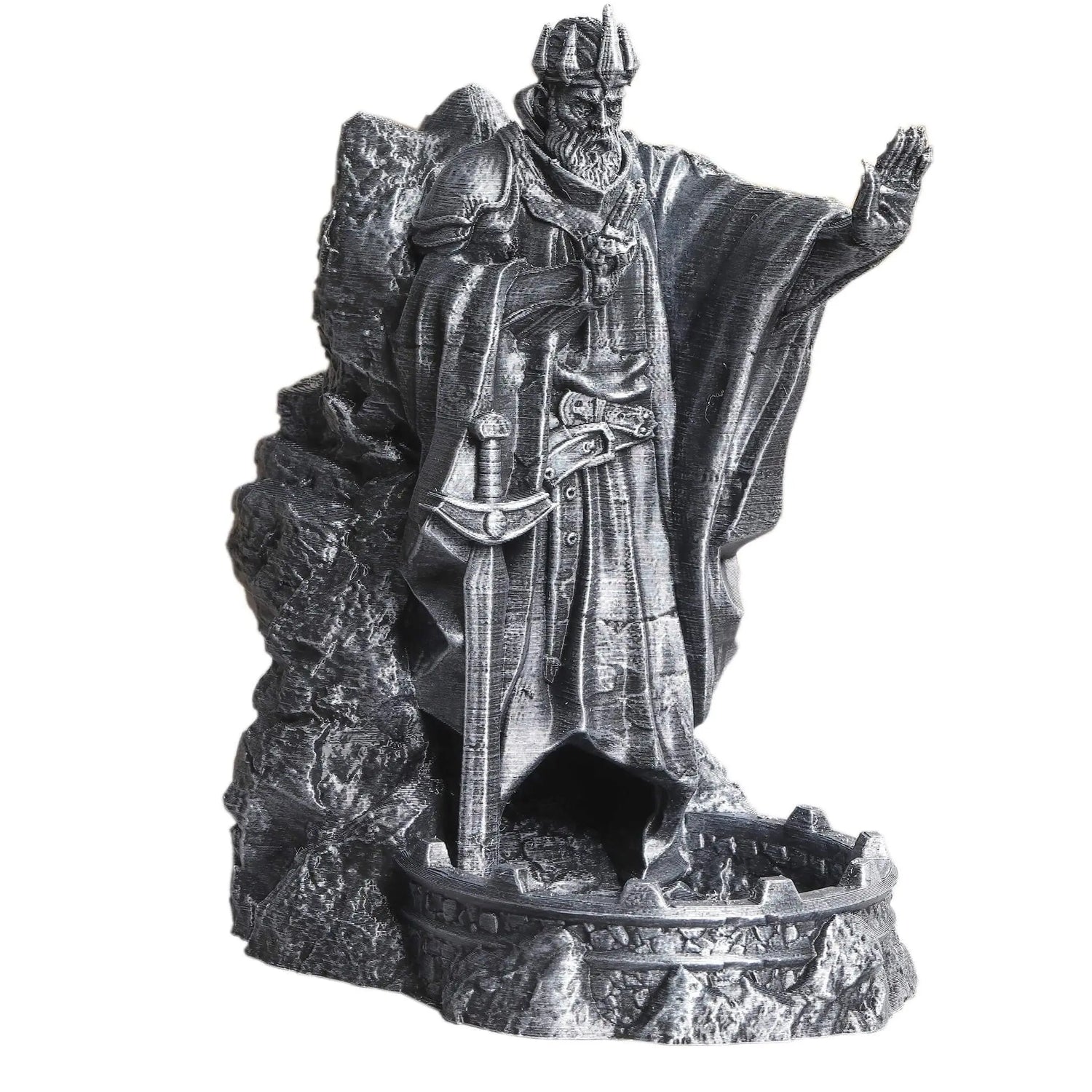 Retro Hand-Painted Dice Tower & Tray – 3D Printed “Statue of the Gods” Roller for D&D, Pathfinder & RPG Gamers Guild
