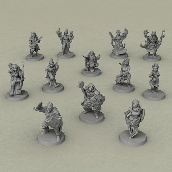 12pcs D&D NPC Miniature Set – Fantasy Townfolk & Terrain for TTRPGs Gamers Guild