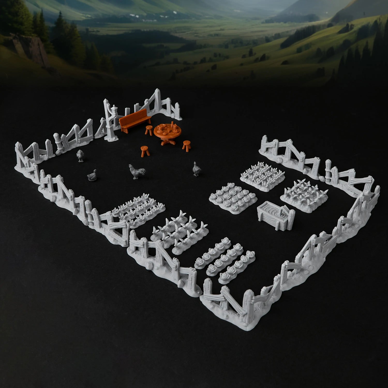 Farm Terrain Miniatures Set – 28mm–32mm Rural Accessories for Fantasy Tabletop RPGs Gamers Guild