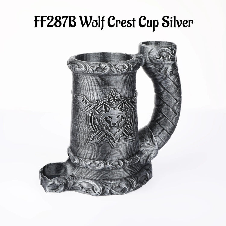 Druid Wolf Crest Dice Tower Mug – Hand-Painted Dice Roller & Drink Holder for D&D, Pathfinder & RPG Gamers Guild