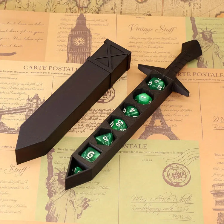 Anime-Inspired RPG Dice Sword Set – Tabletop Dice Storage Display for D&D & TTRPG Gamers Gamers Guild