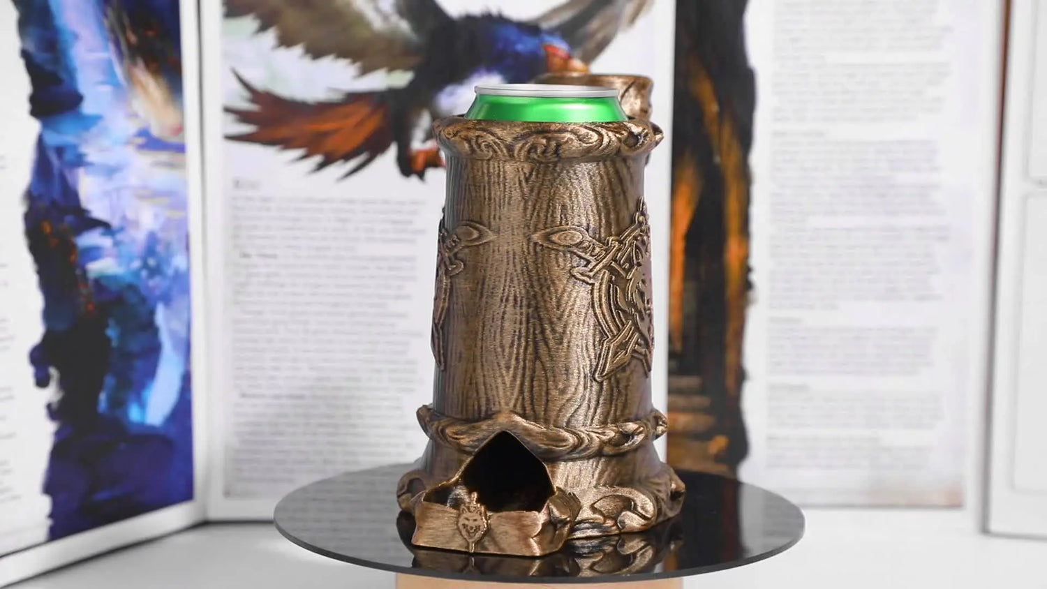 Druid Wolf Crest Dice Tower Mug – Hand-Painted Dice Roller & Drink Holder for D&D, Pathfinder & RPG Gamers Guild