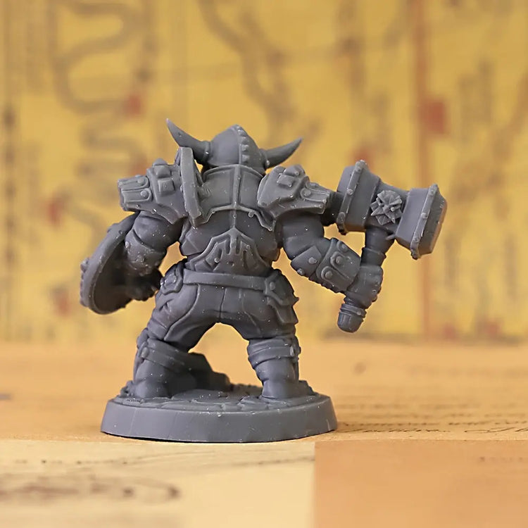 Dwarf Heritage Defense Miniature – 3D Printed Axe & Shield Warrior for TTRPGs Gamers Guild