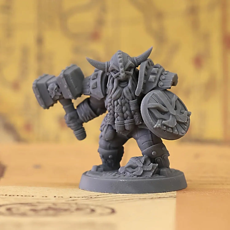 Dwarf Heritage Defense Miniature – 3D Printed Axe & Shield Warrior for TTRPGs Gamers Guild