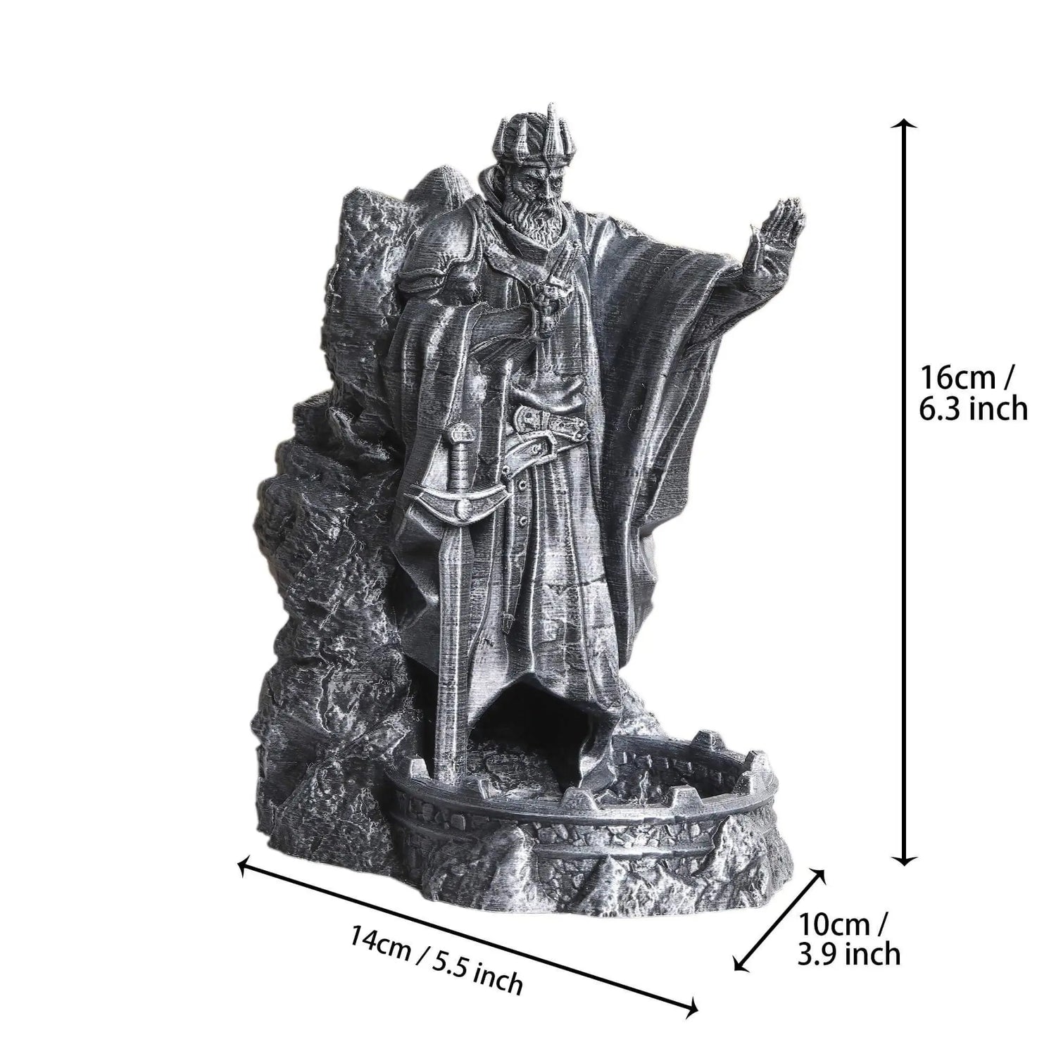 Retro Hand-Painted Dice Tower & Tray – 3D Printed “Statue of the Gods” Roller for D&D, Pathfinder & RPG Gamers Guild
