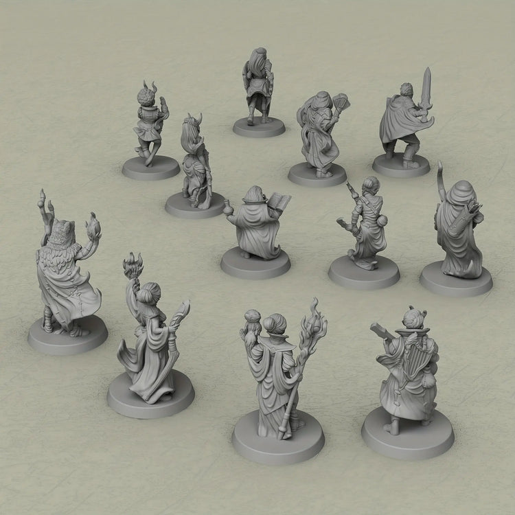 12pcs D&D NPC Miniature Set – Fantasy Townfolk & Terrain for TTRPGs Gamers Guild