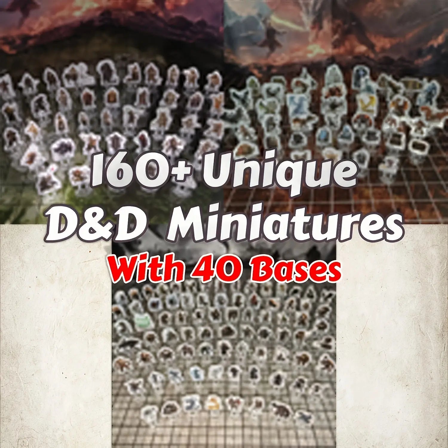 2D DND Miniatures Set Hard Cardboard Standee Heroes Gamers Guild