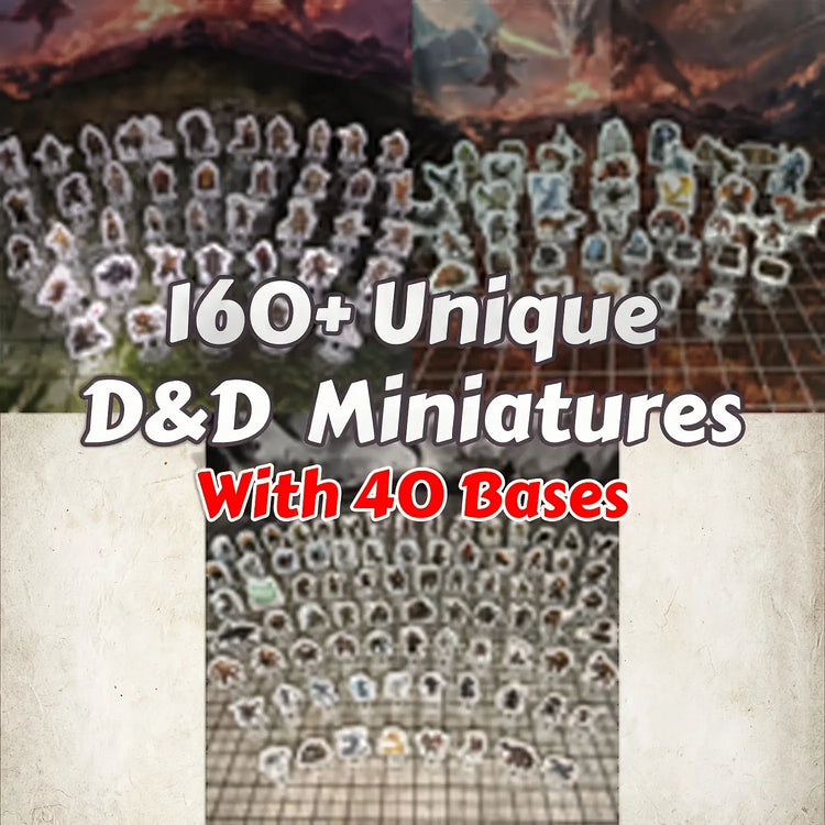 2D DND Miniatures Set Hard Cardboard Standee Heroes Gamers Guild