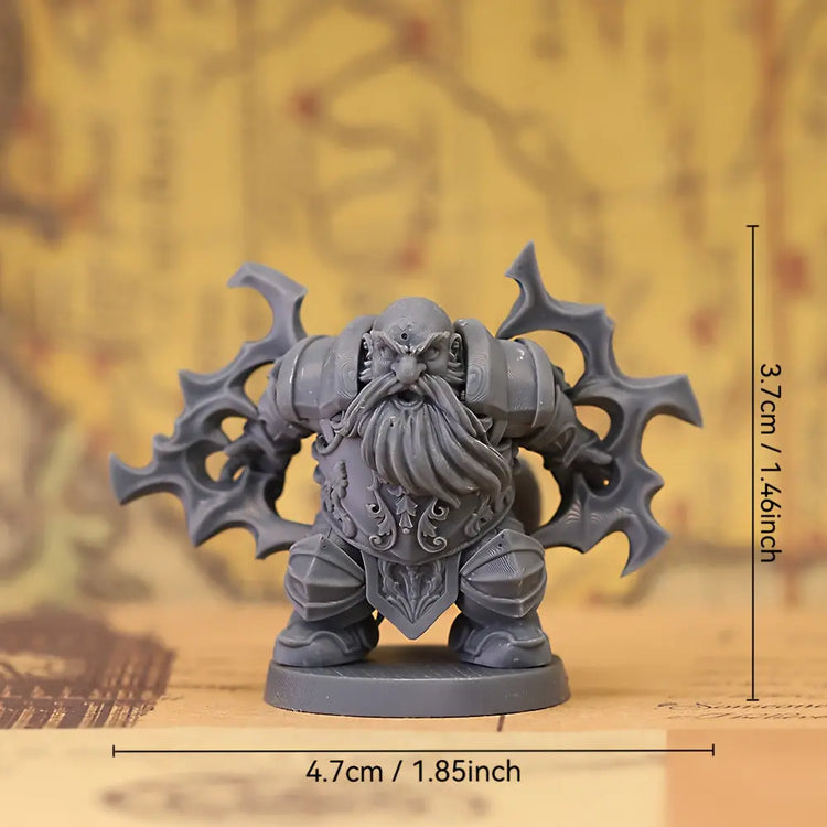 Barbed-Wound Dwarf Miniature – 3D Printed ABS Hero for TTRPG Combat Gamers Guild