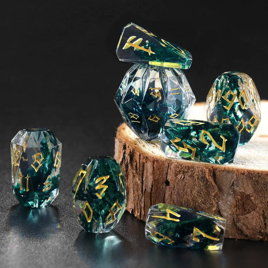 7-Piece Stonehenge Resin Dice Set – Hand-Polished Polyhedral DND Dice with Box for Dungeons & Dragons & RPG Tabletop Games Gamers Guild