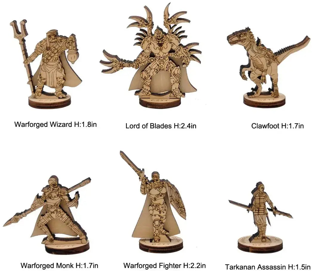 D&D Fantasy Miniatures – 6PCS Wood Laser Cut Figures (Eberron Campaign, 28mm Scale) Gamers Guild