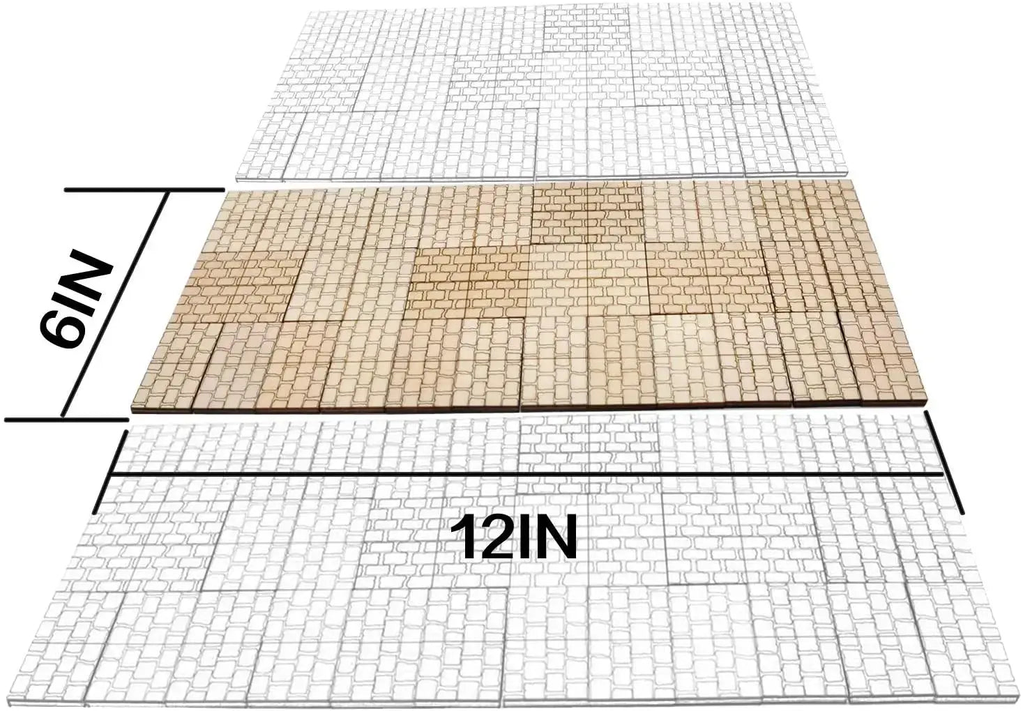 Dungeon Stone Square Floor Tiles – 24-Piece Modular Wooden Terrain Set  1" Grid for D&D & TTRPGs Gamers Guild