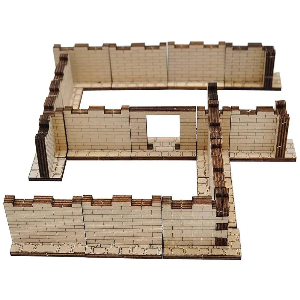 Dungeon Brick Walls – Set of 16 Laser-Cut Wood Terrain Tiles  28mm Scale Modular Scenery for D&D & TTRPGs Gamers Guild