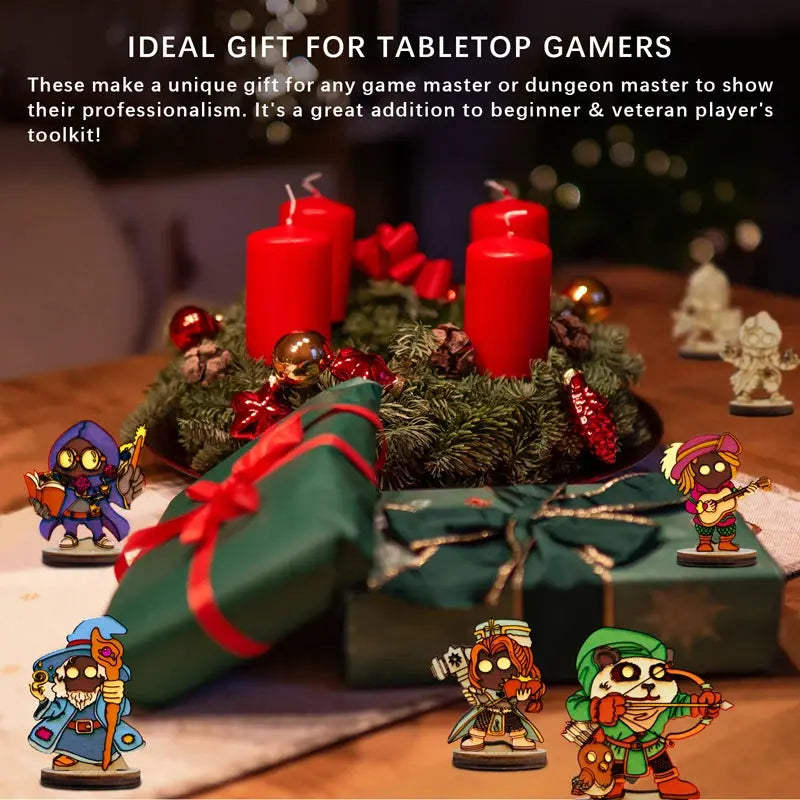 DND Fantasy Miniatures – 14 Character Classes Set (2.5D Wood, 28mm Scale) Gamers Guild