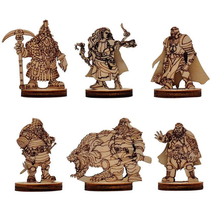 D&D Fantasy Miniatures – 6PCS Wood Laser Cut Figures (Eberron Campaign, 28mm Scale) Gamers Guild