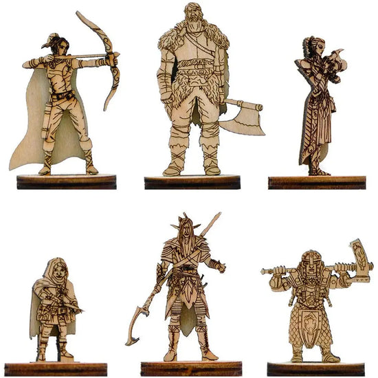 D&D Fantasy Miniatures – 6PCS Wood Laser Cut Figures (Eberron Campaign, 28mm Scale) Gamers Guild
