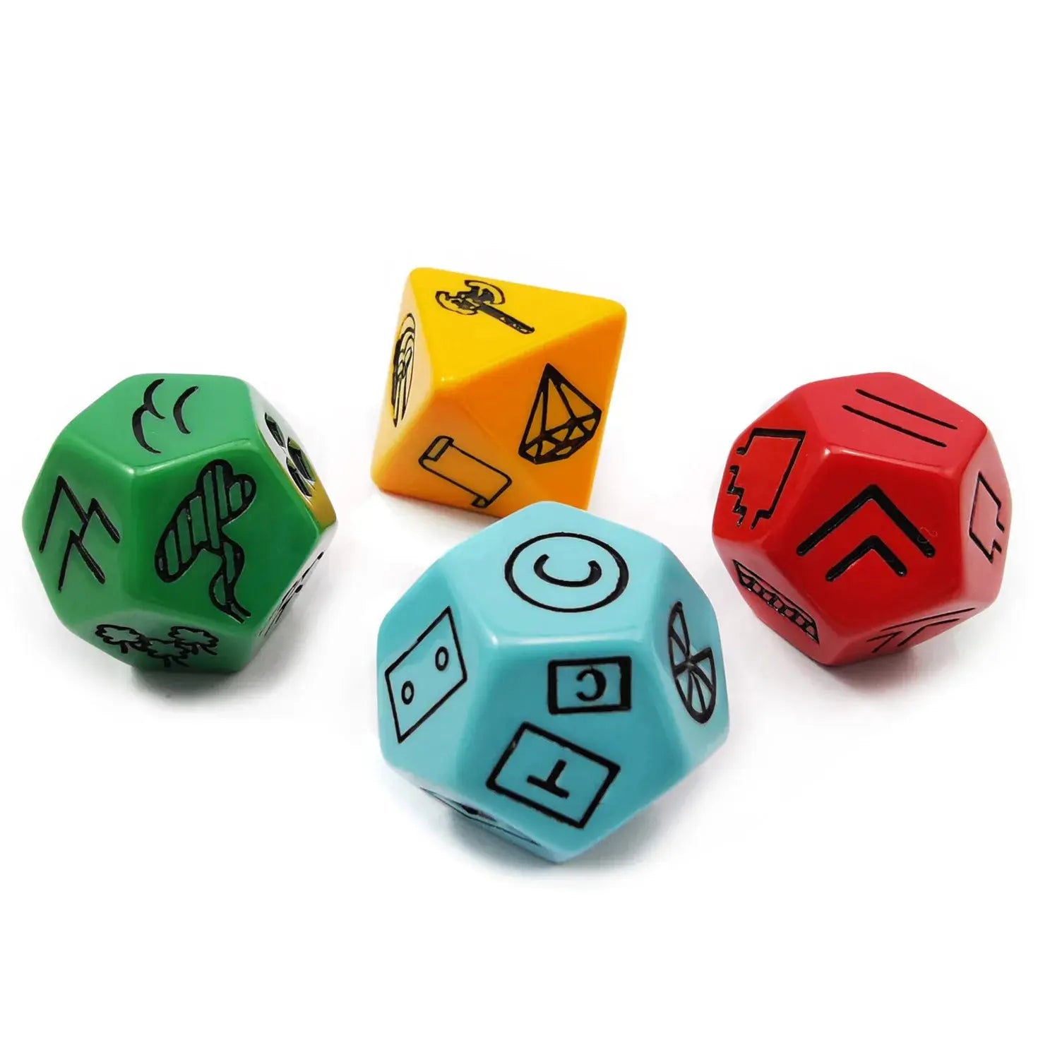 4-Piece Polyhedral RPG Dice Set – Dungeon Terrain, Features, Wilderness & Treasure Dice for D&D, Pathfinder & Fantasy Games Gamers Guild