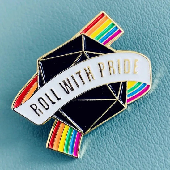 “Roll with Pride” Enamel Pin – Dungeons & Dragons Inspired LGBTQ+ Brooch for Jackets, Bags & RPG Fashion Gamers Guild