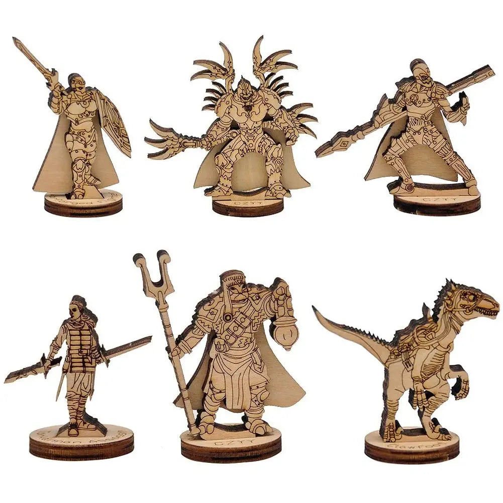 D&D Fantasy Miniatures – 6PCS Wood Laser Cut Figures (Eberron Campaign, 28mm Scale) Gamers Guild