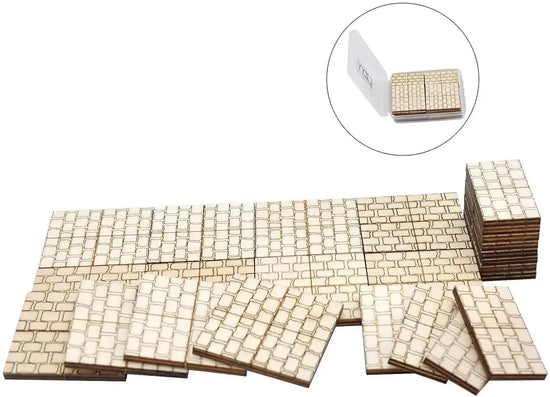 Dungeon Stone Square Floor Tiles – 24-Piece Modular Wooden Terrain Set  1" Grid for D&D & TTRPGs Gamers Guild