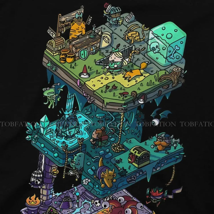 Dungeons & Isometric Dragons Cotton T-Shirt – Casual DND Dice Graphic Tee for Men, Streetwear Style Gift Gamers Guild
