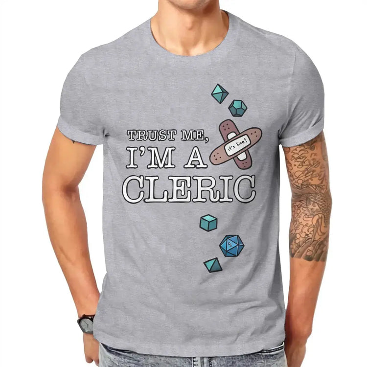 Trust Me, I’m a Cleric T-Shirt – Funny DND Cotton Tee for Men | RPG Healer Graphic Shirt Gamers Guild