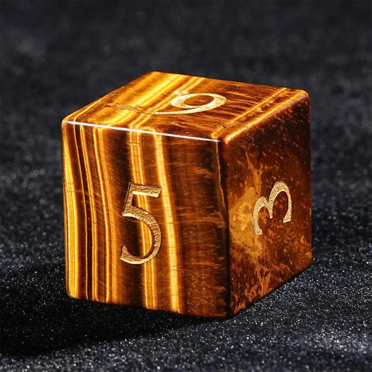 Tigerite Pirate Dice Set – 7pc Resin Polyhedral Dice with Golden Script for DND, COC & RPG Tabletop Play Gamers Guild