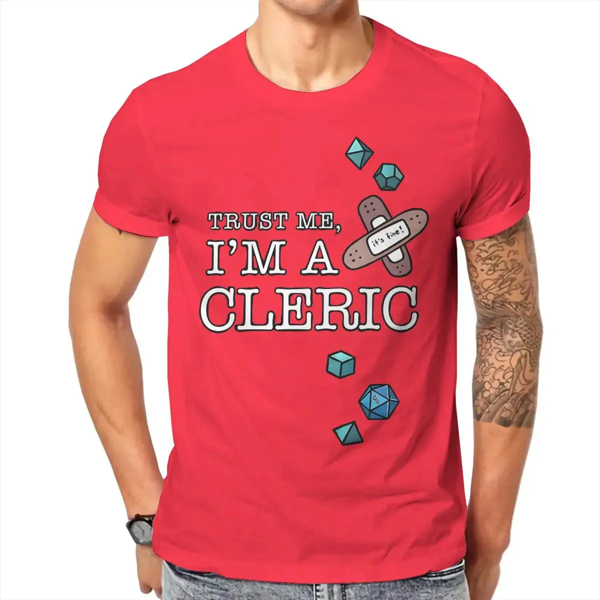 Trust Me, I’m a Cleric T-Shirt – Funny DND Cotton Tee for Men | RPG Healer Graphic Shirt Gamers Guild
