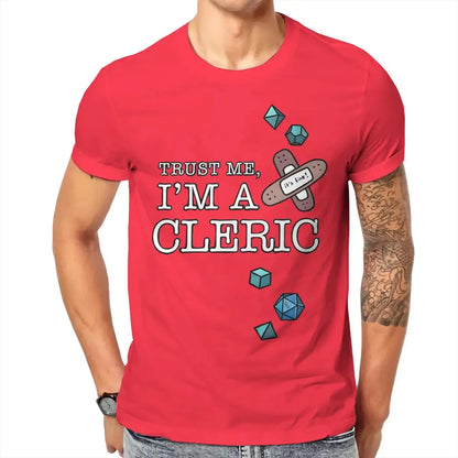 Trust Me, I’m a Cleric T-Shirt – Funny DND Cotton Tee for Men | RPG Healer Graphic Shirt Gamers Guild