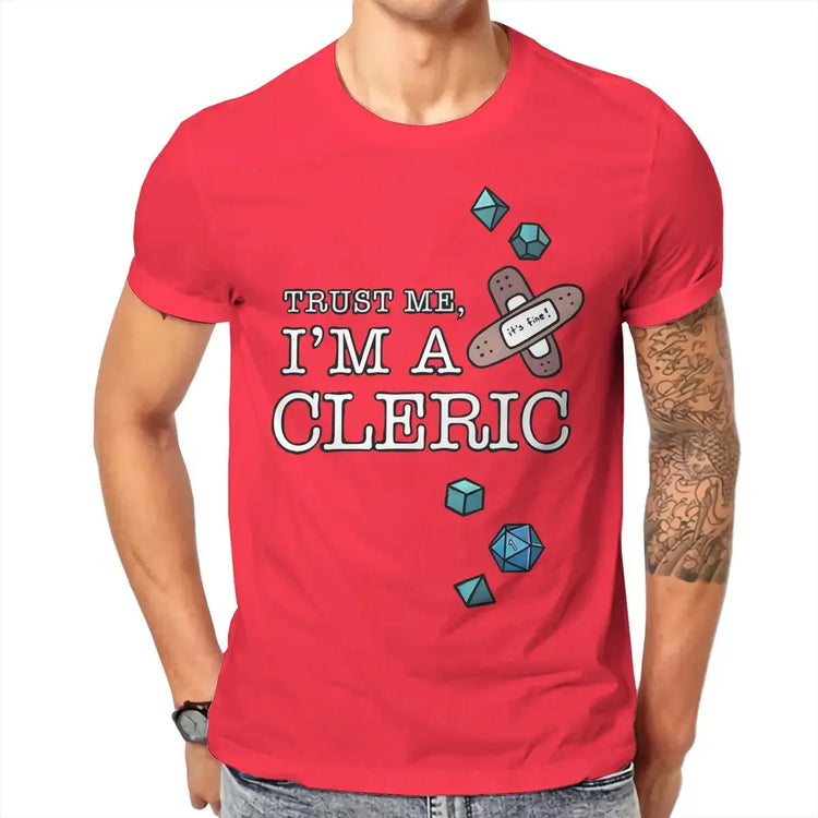 Trust Me, I’m a Cleric T-Shirt – Funny DND Cotton Tee for Men | RPG Healer Graphic Shirt Gamers Guild
