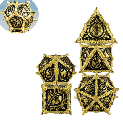 7-Piece Dragon Metal Dice Set – Sharp Edge Polyhedral Dice with Box for D&D, Pathfinder & RPGs Gamers Guild