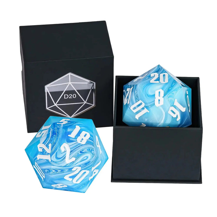 Crystal 55mm D20 Dice – Oversized Acrylic Polyhedral Die for D&D, RPGs & Party Games  Transparent or Solid Color Gamers Guild