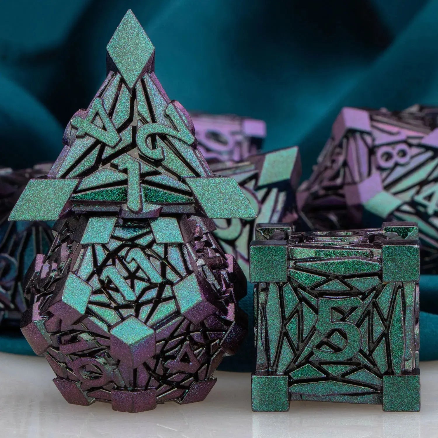 DND Metal Polyhedral Dice Set – Heavy RPG Dice for Dungeons & Dragons, Pathfinder & Tabletop Games Gamers Guild