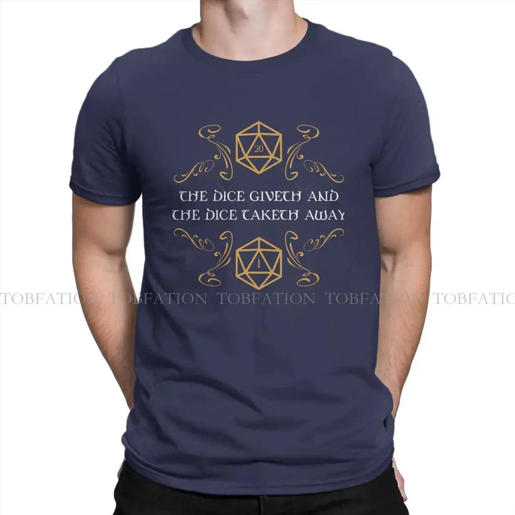 The Dice Giveth and Taketh Away T-Shirt – Funny DND Critical Fail Tee | Cotton Streetwear for Men (S–6XL) Gamers Guild