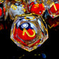 Spinning Dragon Eye Resin Dice Set – 7-Piece Transparent Sharp Edge Polyhedral Dice for RPGs Gamers Guild