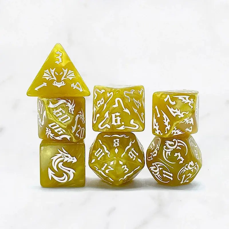 7-Piece Dragon Universe Polyhedral Dice Set – Colorful Galaxy-Themed Dice for D&D, Pathfinder & Tabletop RPGs Gamers Guild